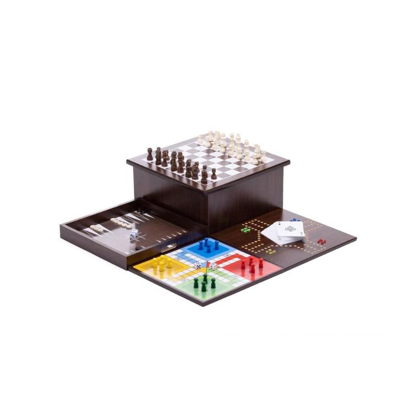 توي جوي - مجموعة صندوق الألعاب الخشبي 10 في 1