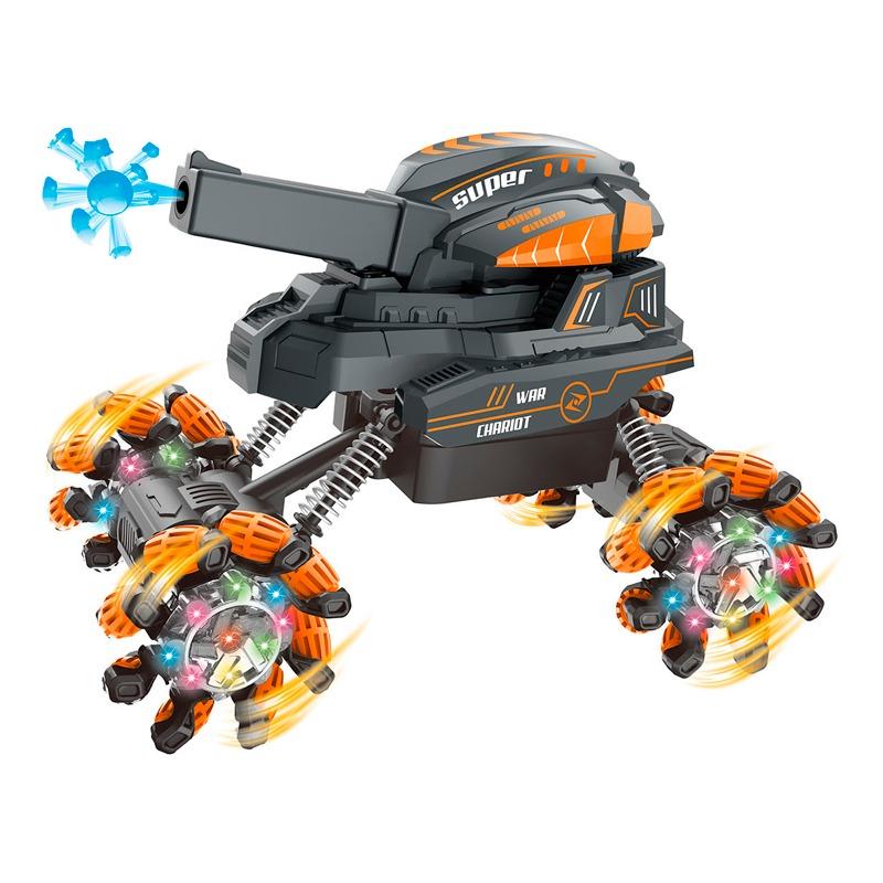 2.4g RC Water Bomb Stunt Tank Car With Light - Multicolor