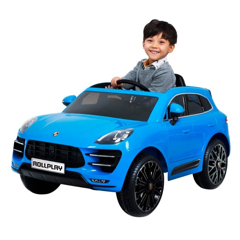 Rollplay Porsche Macan Turbo SUV Premium Electric Vehicle 12 V - Blue