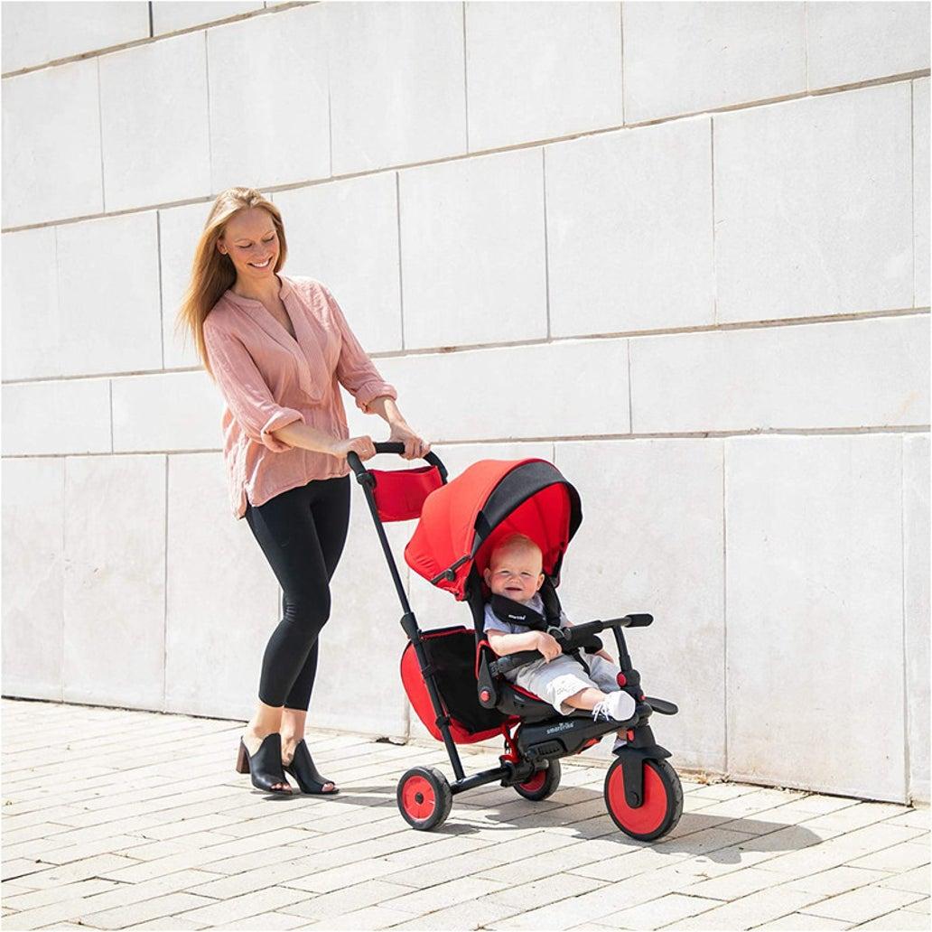سمارترايك - عربة أطفال 7 في 1 قابلة للطي لون أحمر