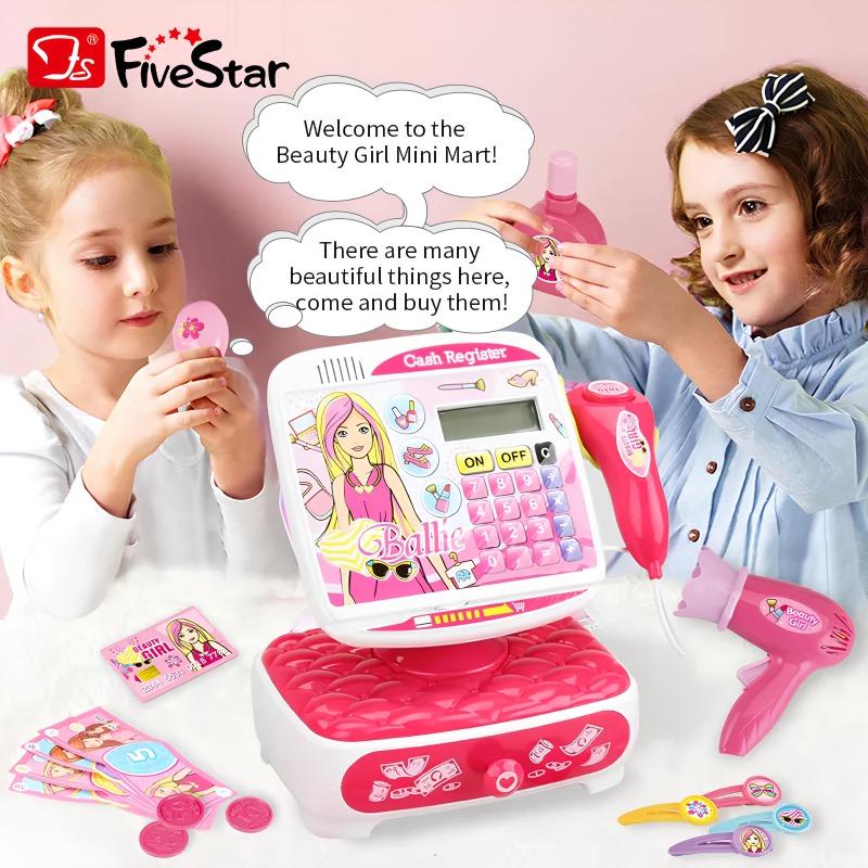 Five Star Cash Register Playset Pretend Toy With Accessories For Girls