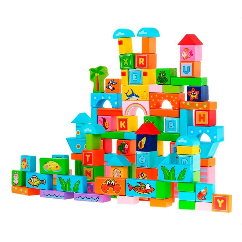 Beilaluna - Wooden Ocean Building Blocks - 100 Pcs