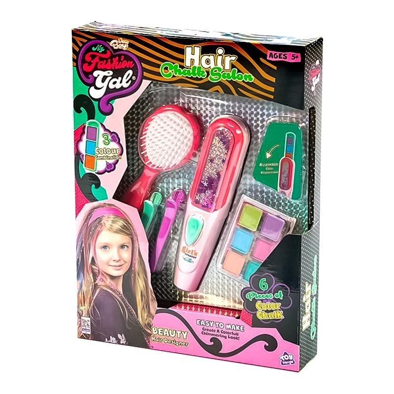 حزمة ماي فاشون جال طباشير الشعر + مجموعة مستحضرات التجميل جلامور