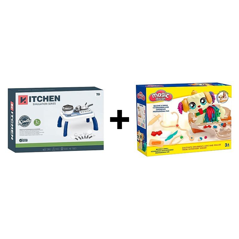 حزمة مجموعة أدوات المطبخ العصري+ مجموعة تشكيل صلصال العناية بالجرو