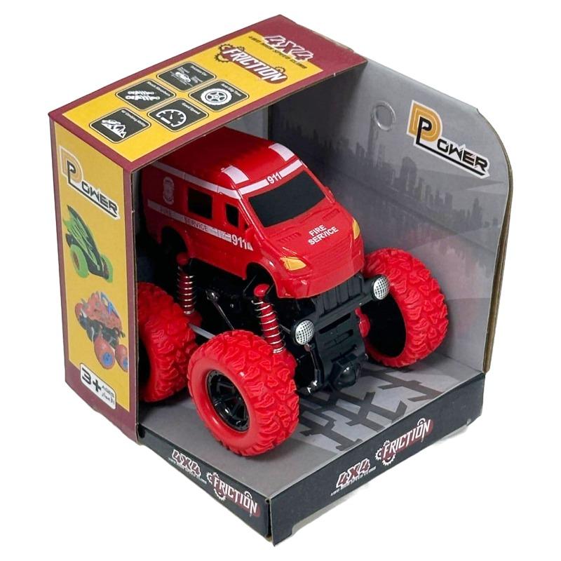 D-Power Friction Military Stunt Car - Red