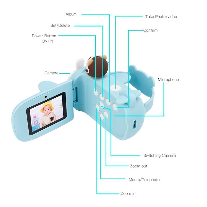 جيزي - كاميرا فيديو رقمية للأطفال في ون لون أزرق
