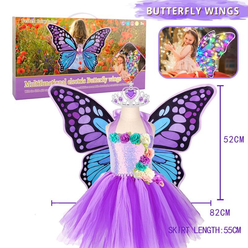 Veitch Electric Butterfly Wings Dress - Purple