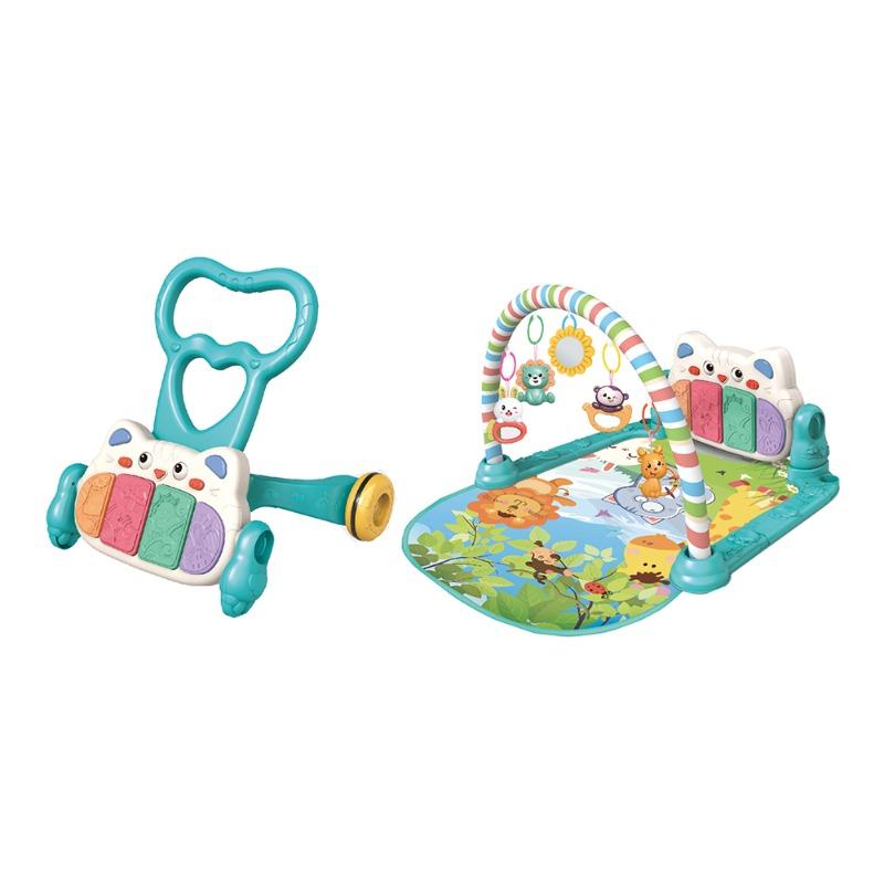 2-in-1 Baby Play Mat And Activity Push Walker