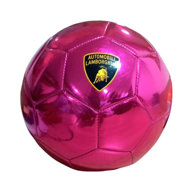 لامبورجيني - كرة قدم بلاستيكية لامعة لون وردي - مقاس 5