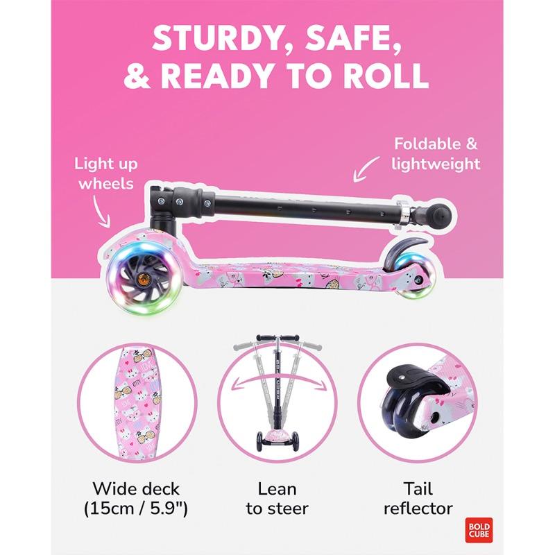 بولد كيوب - سكوتر كيتي لوف ثلاثي العجلات قابل للطي