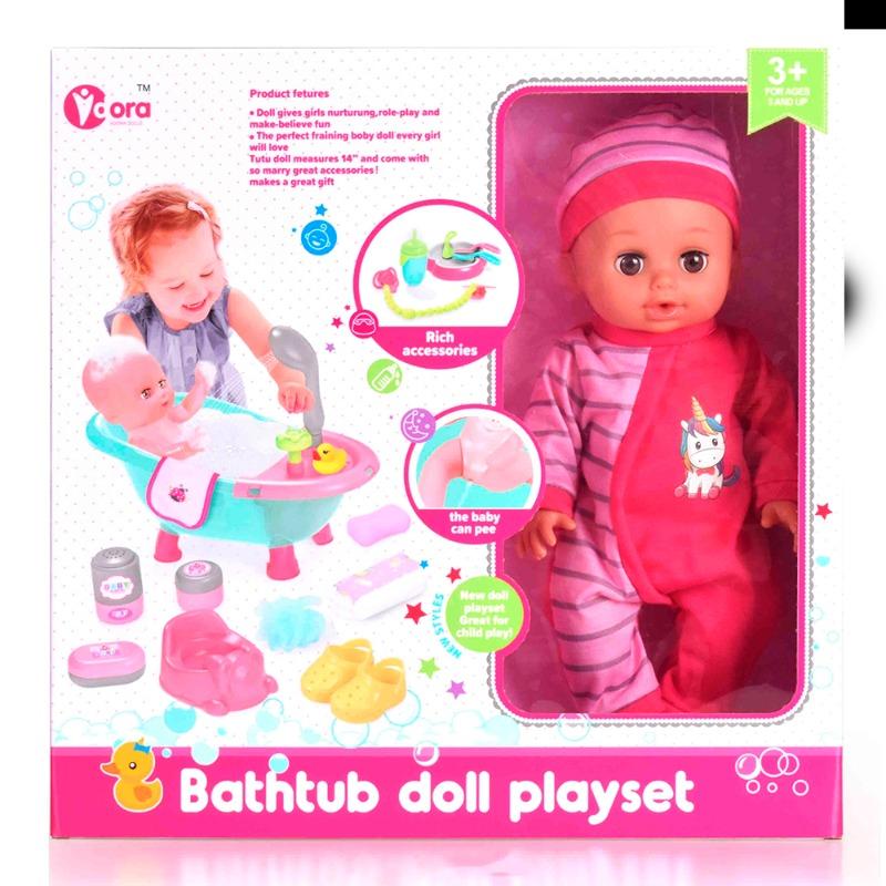 فيدورا - دمية الطفل مع مجموعة ألعاب الاستحمام