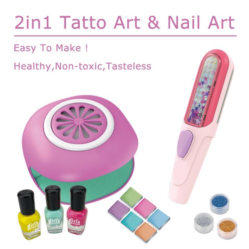 مجموعة فن الأظافر والتاتو 2 في 1