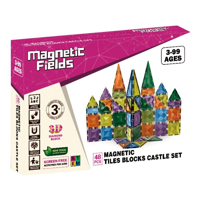 ماجنتك فيلدز - مجموعة الألواح المغناطيسية ثلاثية الأبعاد 48 قطعة