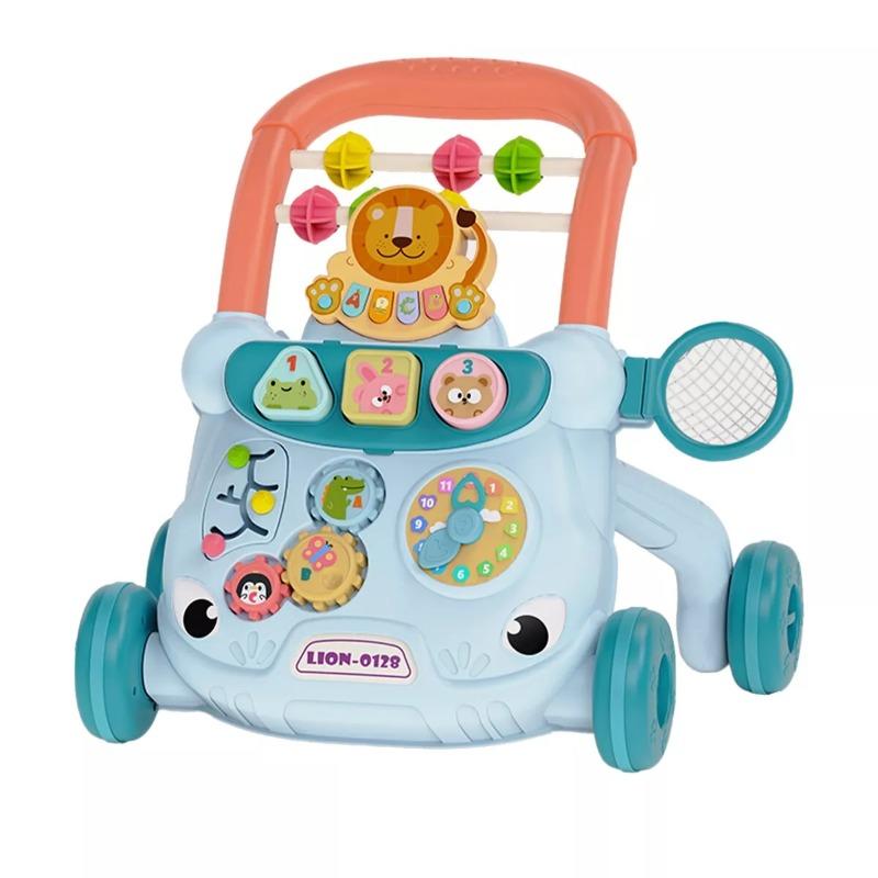 Lion Trolley Baby Walker with Music - Blue