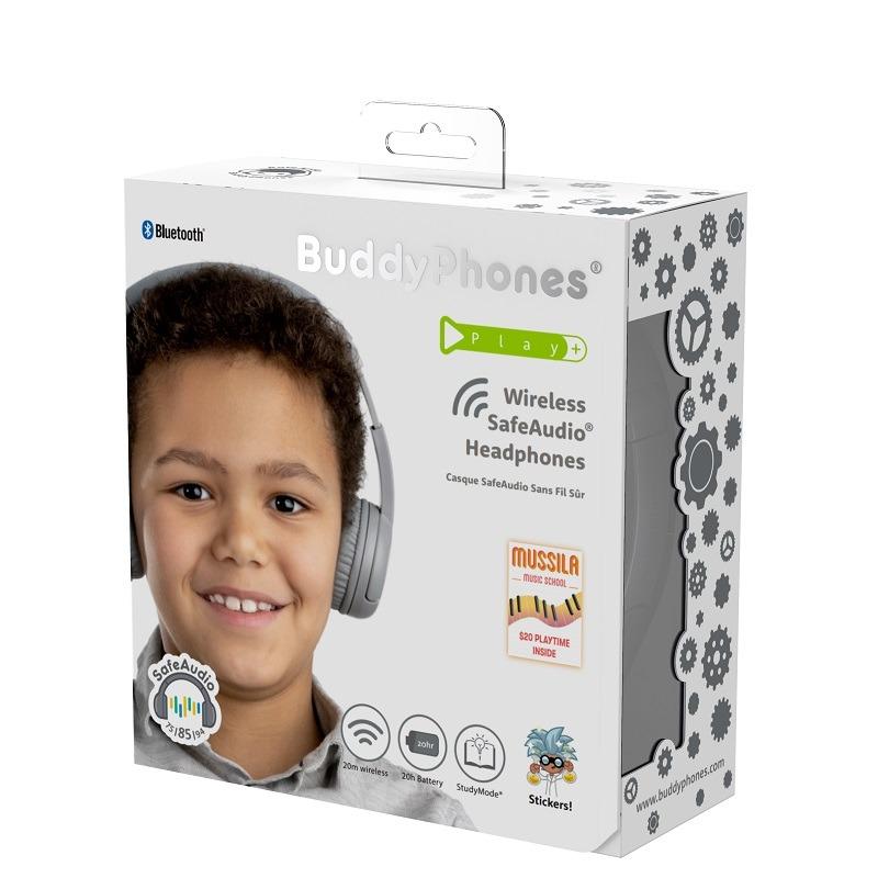 Buddyphones Play Plus Wireless Headphones - Gray