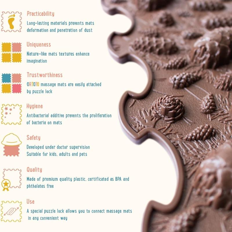 Ortoto Puzzle Mat Pinecones Stif - Dark Chocolate