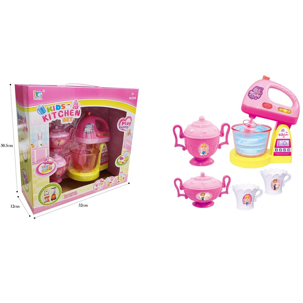 مجموعة العصائر مع خلاط - لون وردي