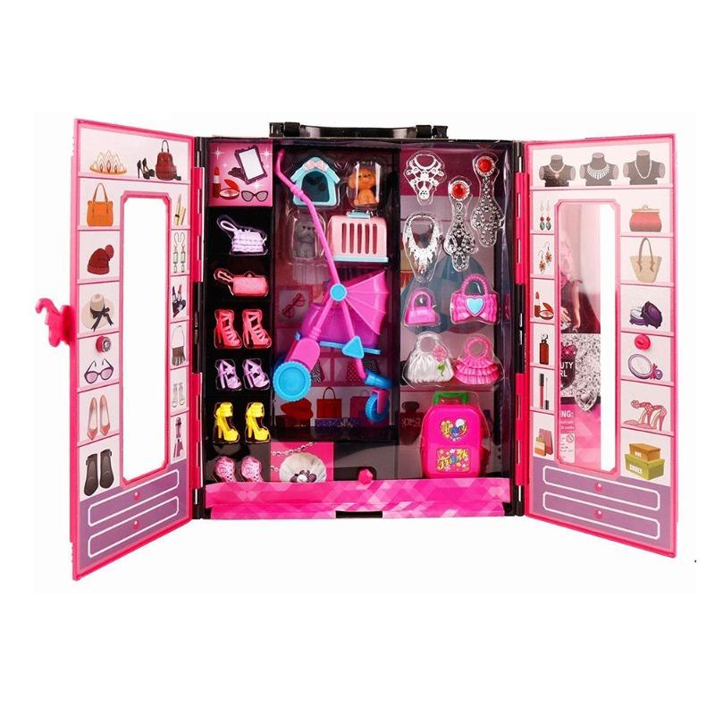 Dream Wardrobe With Barbie Doll And Beauty Accessories Playset