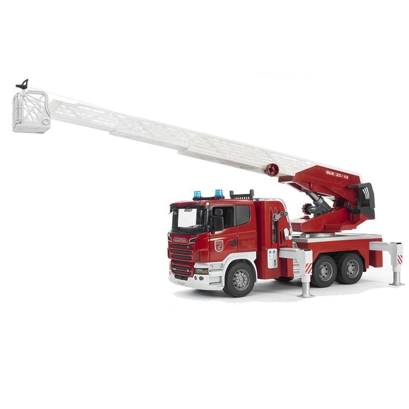 Bruder Scania R-Series fire Ladder Wagon with Water Pump