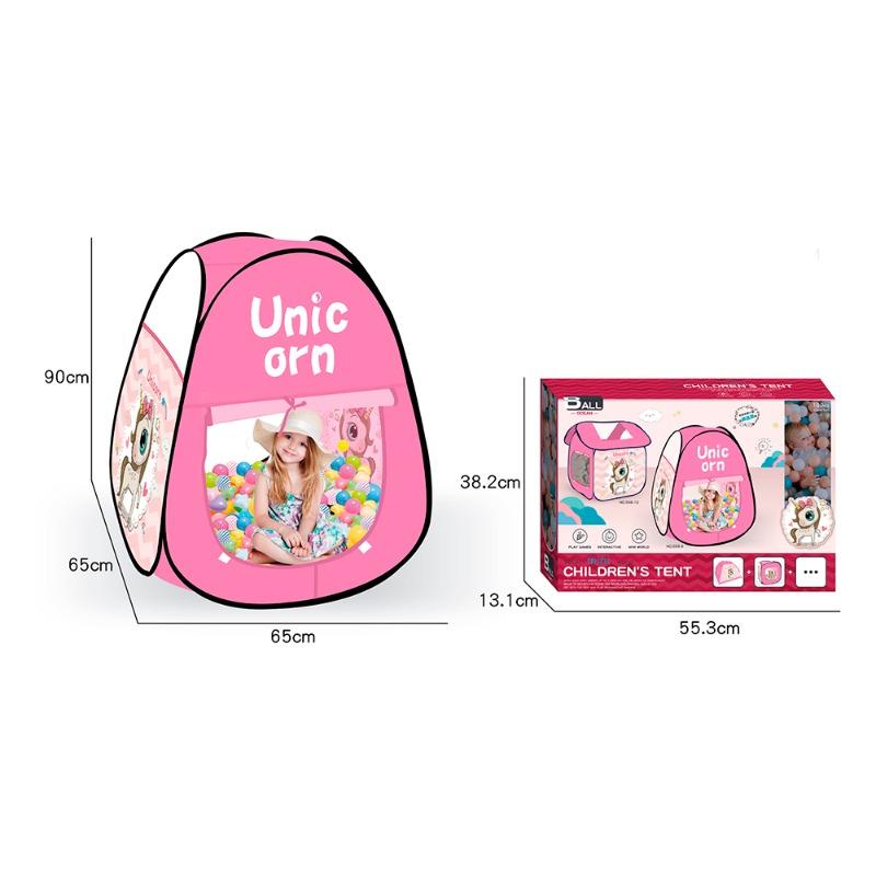 Loc Toy Children's UnicornTent Triangular Shape - With 100 Balls