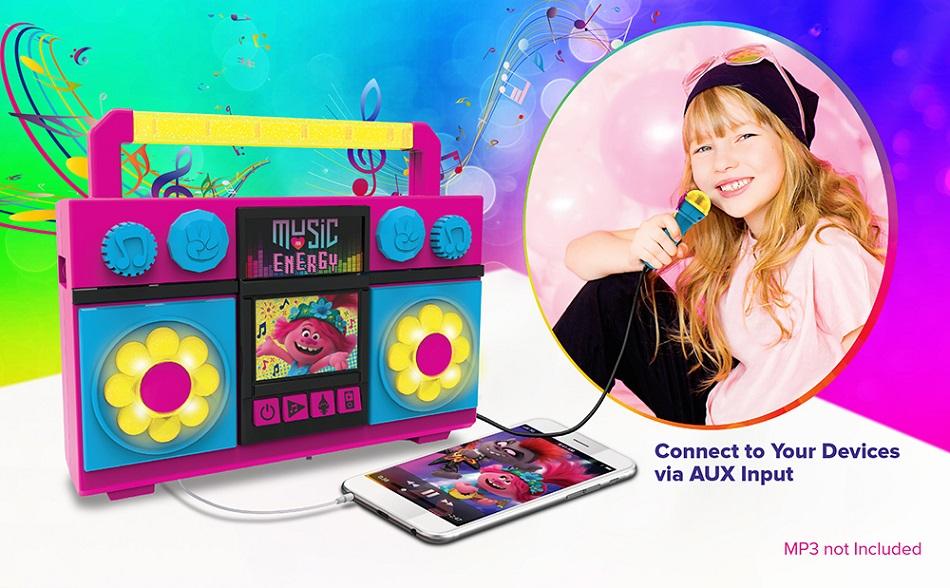 Kiddesigns Trolls World Tour Sing Along Karaoke Boombox