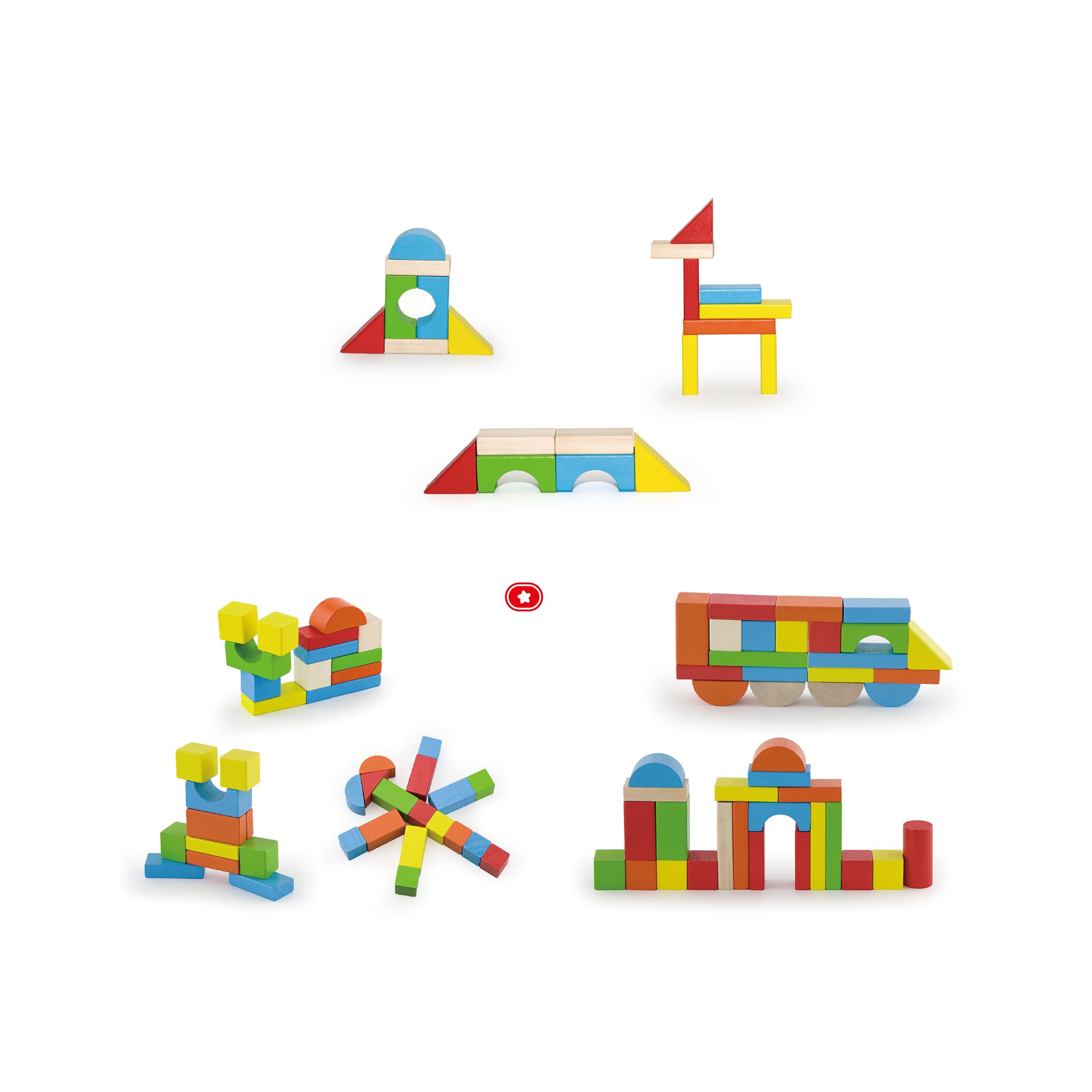 VIGA Wooden Blocks Playset - 80 Pcs