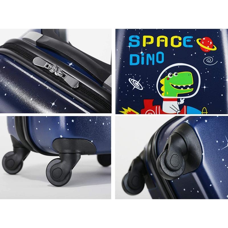 مجموعة حقائب بتصميم الديناصورات لون أزرق - حزمة حقيبتين