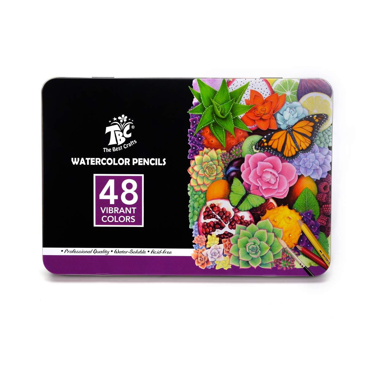 مجموعة أقلام التلوين الخشبية القابلة للذوبان بالماء - 48 لون