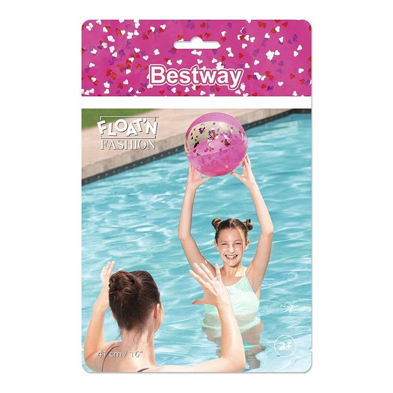 Bestway Shiny Beach Ball 16 Inch Pink