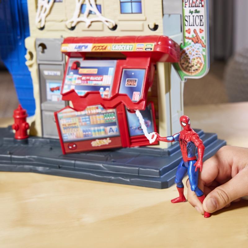 Marvel SpiderMan Venom Versus Web Slinging City Playset with 4-Inch