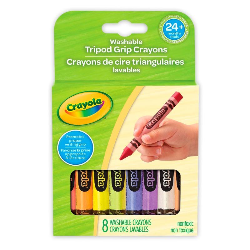 Crayola Washable Triangular Grip Crayons 8 Count