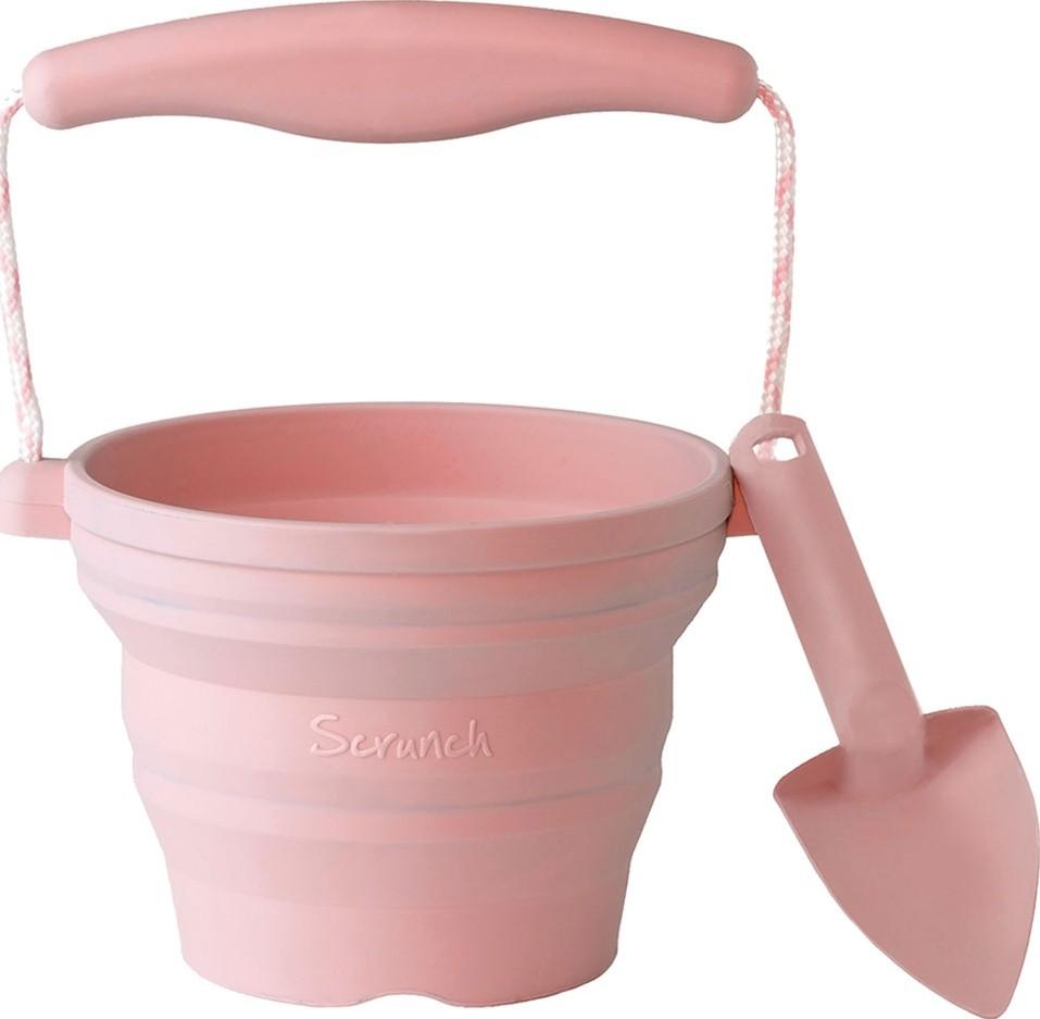 Scrunch Seedling Pot With Trowel - Dusty Rose