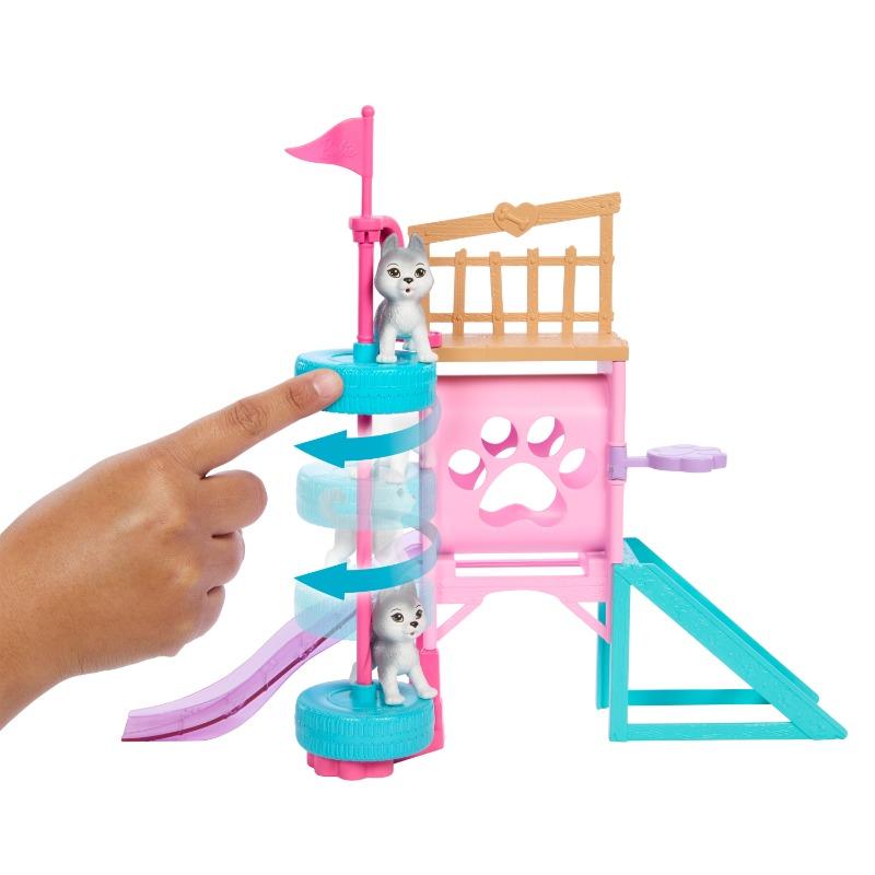 Barbie Obstacle Course Playset with Doll and 3 Puppies 20 Pieces