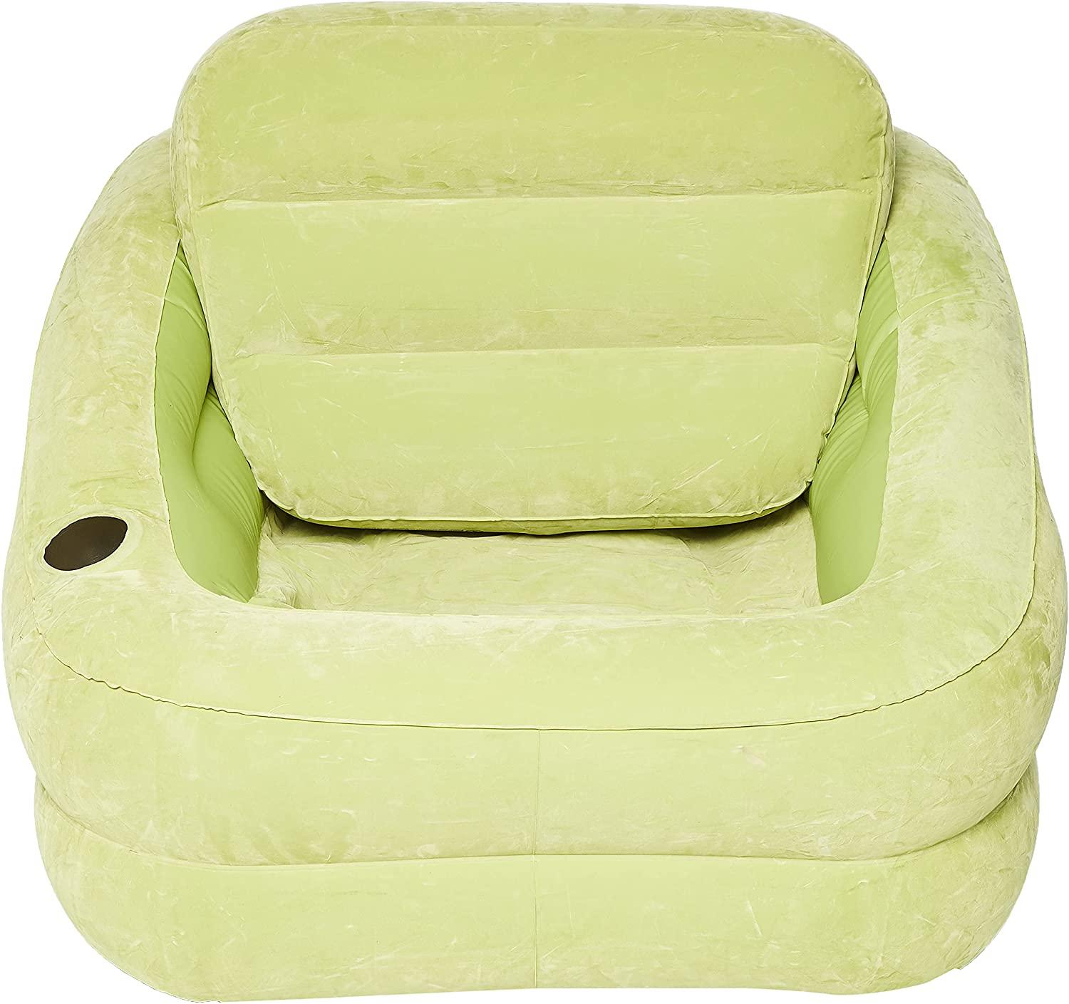 Intex-Inflatable Indoor Or Outdoor Accent Chair With Cup Holder Green