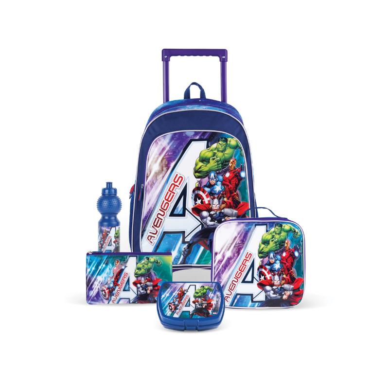 مارفل أفنجرز - مجموعة الحقيبة المدرسية بعجلات 5 في 1 - مايتي أفنجرز