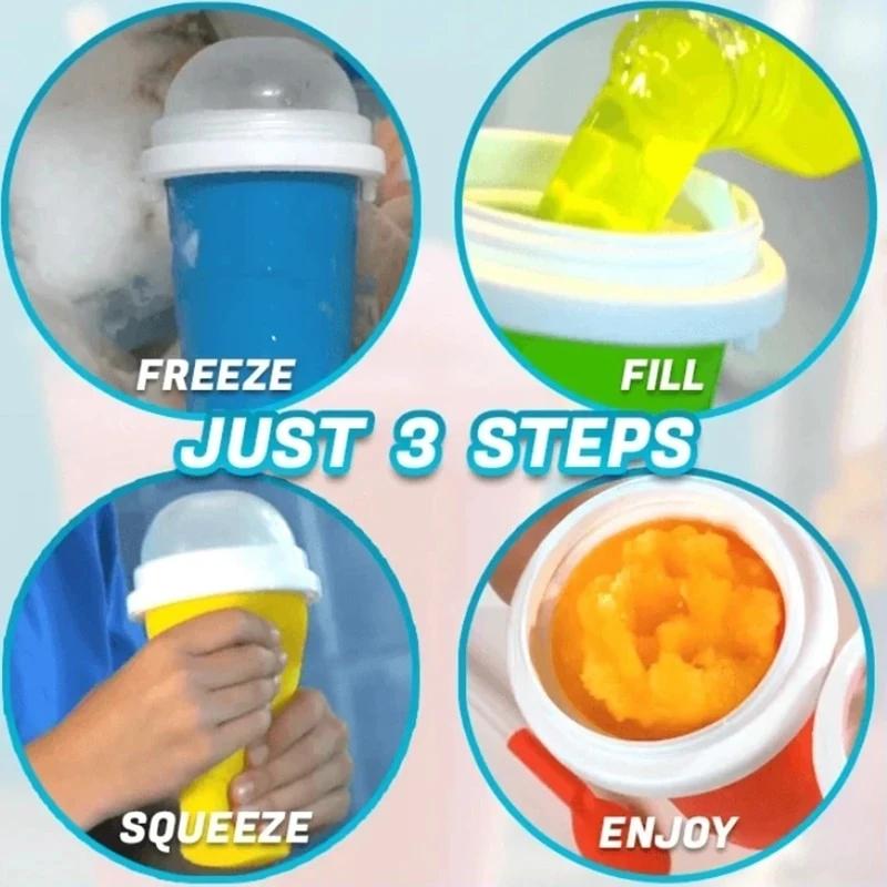 Frozen Magic Freeze Squeeze Cup Slushy Maker - Blue