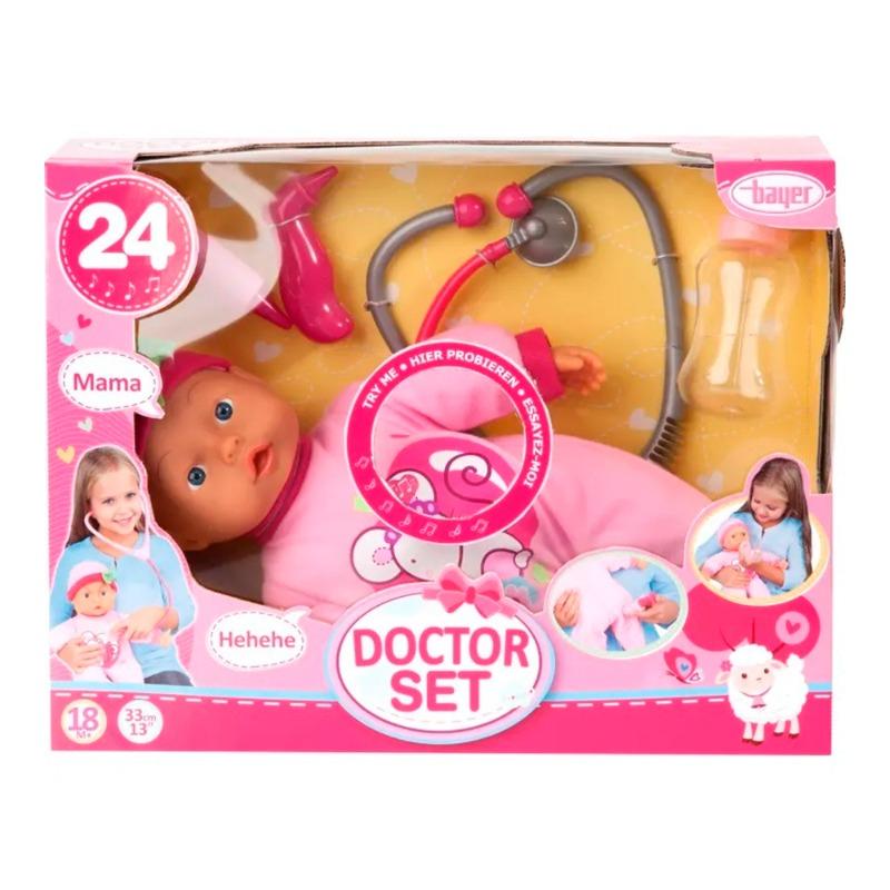 Bayer Baby Doll Doctor Set With Sound - 33 Cm