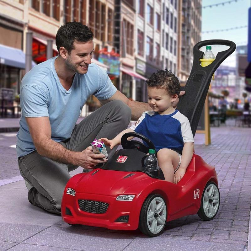 ستب2 - عربة دفع للأطفال لون أحمر