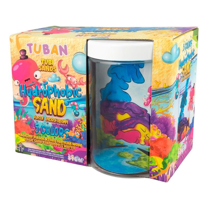 توبان - مجموعة التجارب المائية الرمال الكارهة للماء مع حوض السمك 5 ألوان