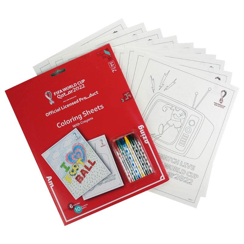 Fifa World Cup Qatar 2022 Football Colouring Sheets w/ Crayons