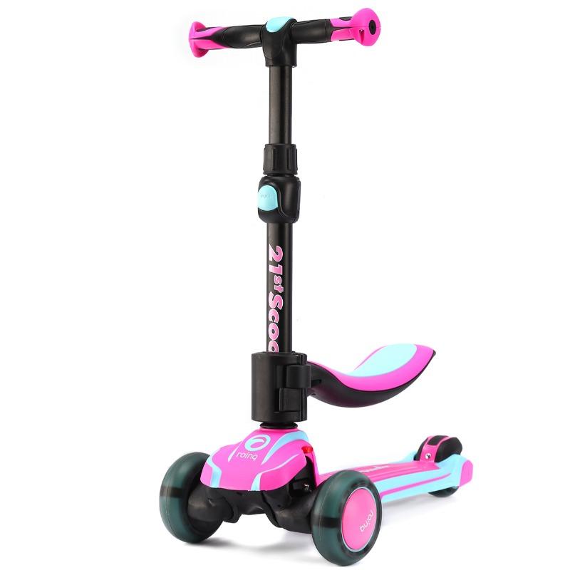 Ryin 3 Wheeled Twist Scooter 2 In 1 - Pink