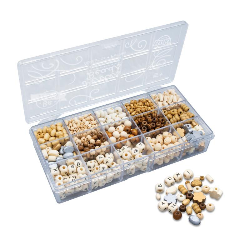 Buki Box Of Wooden Beads - Natural