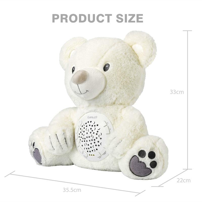 Funmuch 3 in 1 Cuddle Projector Toy - White Bear