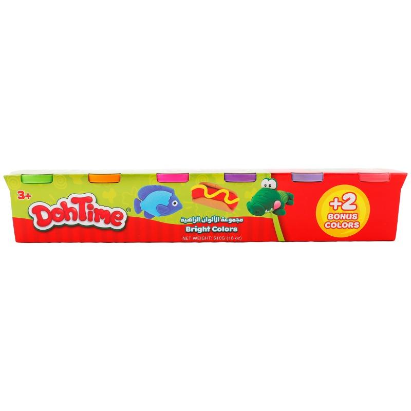 Dohtime 4+2 Pack Bright Colors Modeling Dough Set - Non-Toxic Kids Clay