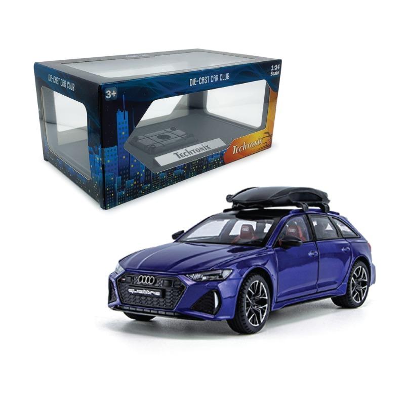 Techtonix Audi RS6 Sound And Light Six Door Open Pull Cack Car - Black