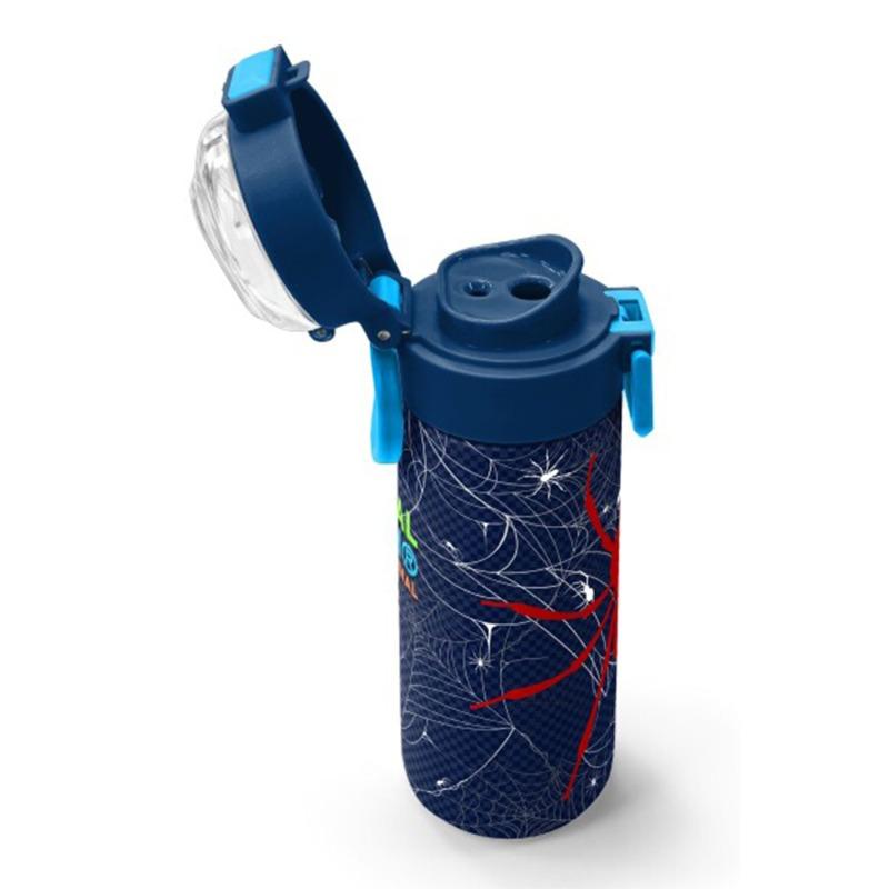 كورال هاي ترموس ستانلس ستيل للأطفال - تصميم سبايدر باللون الأزرق الداكن والأحمر - سعة 500 مل