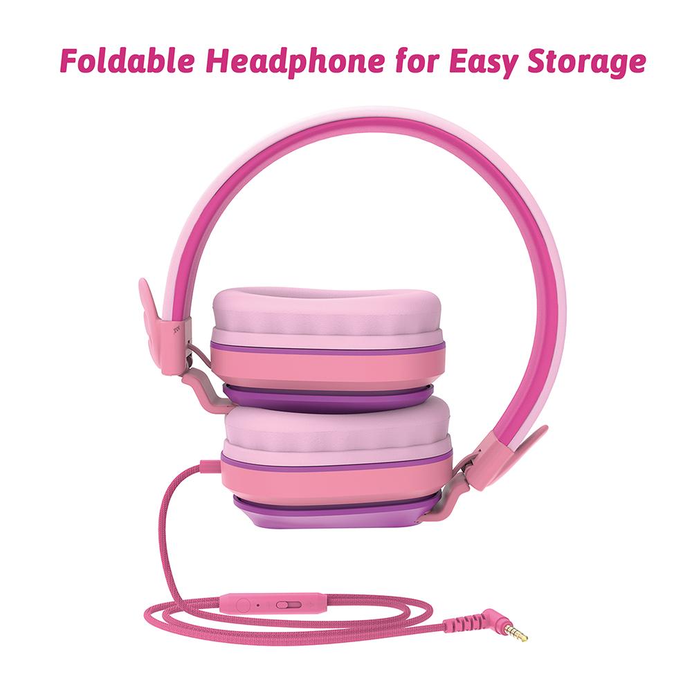 Riwbox Bluetooth Foldable Headphones Purple Pink