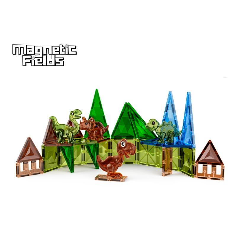 Magnetic Fields Dinosaur 3D Diamond Magnetic Tiles Set - 30 Pcs