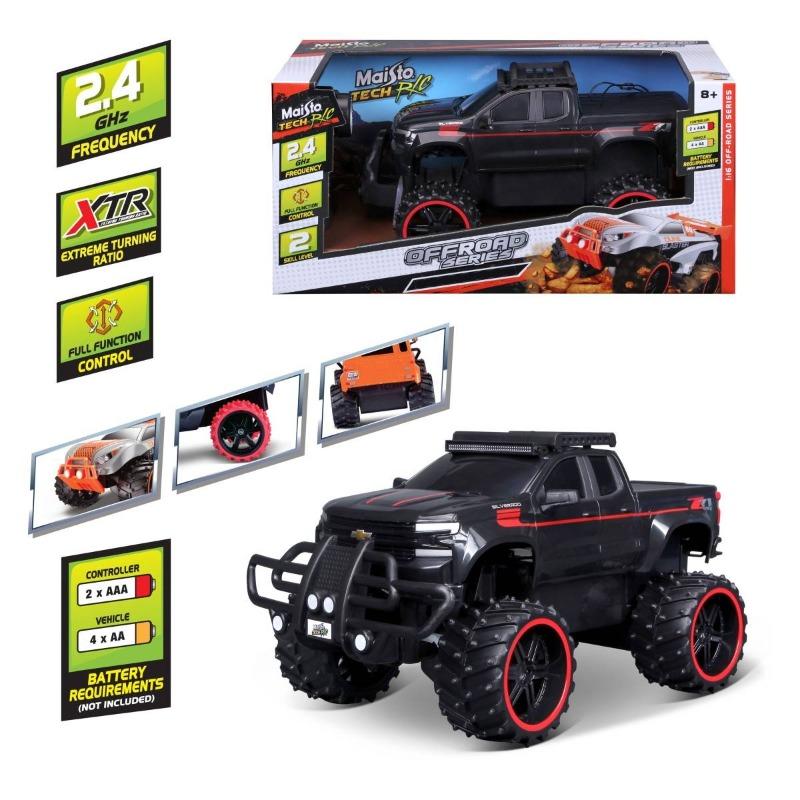 Maisto 1:16 Off Road 2019 Chevrolet Silverado RC Car – 2.4GHz Black