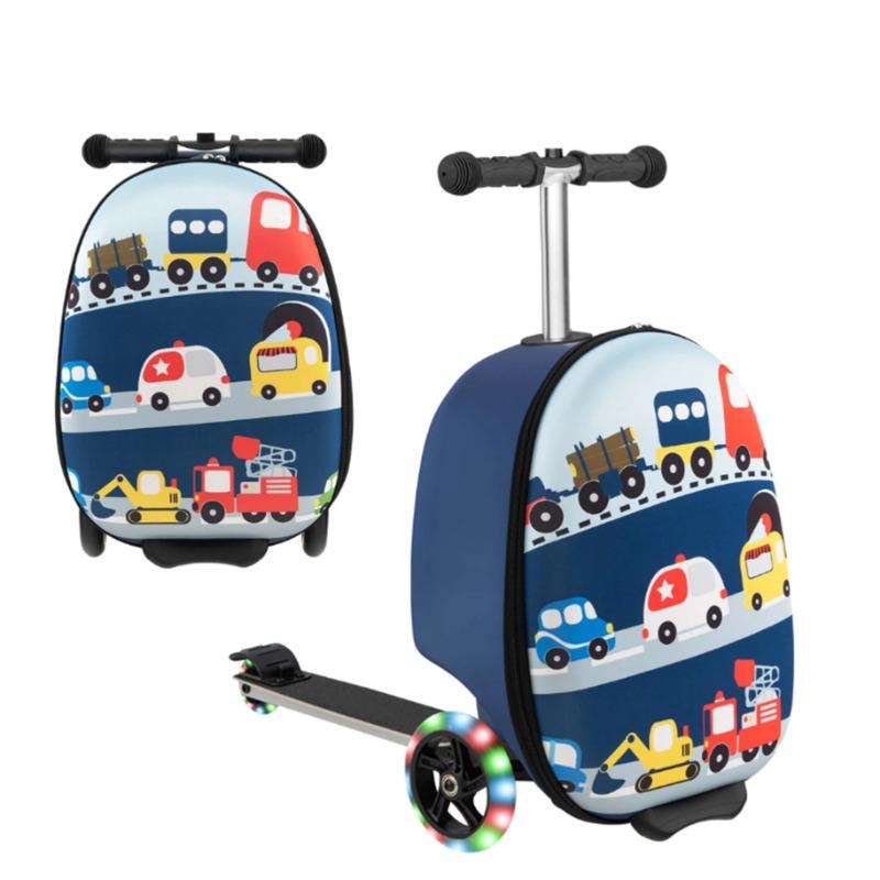 Costway 2 in 1 Foldable Scooter Bag with LED Wheels Car Design